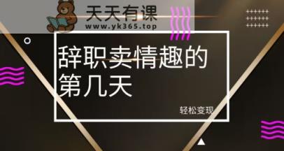 冷门赛道，辞职卖情趣的第几天，超暴力项目-天天有课网