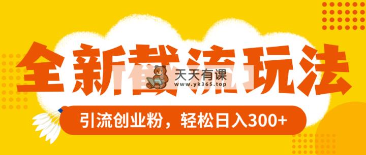 全新升级截留游戏玩法，精准引流方法自主创业粉，轻轻松松日赚300-暖阳网-优质付费教程和创业项目大全-天天有课网