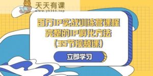 上百万IP实战演练夏令营课程内容,完备的IP卵化方式-天天有课网