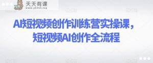AI短视频创作训练营实操课，短视频AI创作全流程-天天有课网