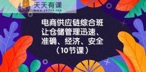 电商供应链综合班,让仓储管理迅速、准确、经济、安全!-天天有课网