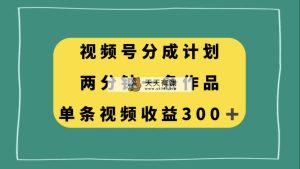 微信视频号分为方案，2分钟一条著作，单视频收益300-暖阳网-优质付费教程和创业项目大全-天天有课网