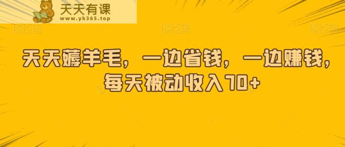 天天薅羊毛，一边省钱，一边赚钱，每天被动收入70+-天天有课网