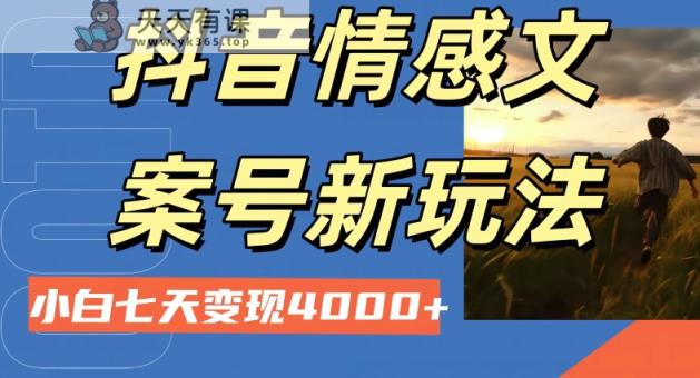 抖音情感文案小白七天变现4000+详细课程-天天有课网