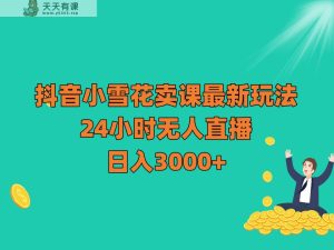 抖音小雪花卖课最新玩法,24小时无人直播,日入3000+-暖阳网-优质付费教程和创业项目大全-天天有课网