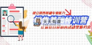 销售基础特训营，建立销售基础专业能力，让你在日常销售活动里游刃余-暖阳网-优质付费教程和创业项目大全-天天有课网