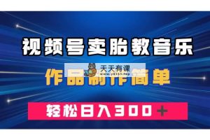 视频号卖胎教音乐，作品制作简单，一单49，轻松日入300＋-暖阳网-优质付费教程和创业项目大全-天天有课网