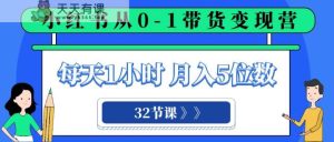 小红书 0-1带货变现营，每天1小时，轻松月入5位数-暖阳网-优质付费教程和创业项目大全-天天有课网