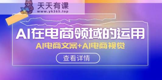 AI在电商领域的运用线上课，AI电商文案+AI电商视觉-暖阳网-优质付费教程和创业项目大全-天天有课网