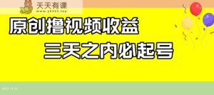 全新撸西瓜视频收益，不用撰写文案，三天之内必养号！-天天有课网