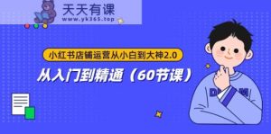 小红书店铺经营从小白到高手2.0,实用教程-天天有课网