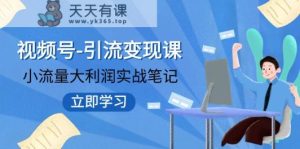 微信视频号-引流变现课：低流量大盈利实战演练手记 打破固定思维 重构知名品牌布局-天天有课网