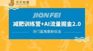 小众减肥瘦身跑道转现 AI微信流量主掘金队2.0游戏玩法实例教程,瀚海蓝海项目,新手轻轻松松月入10000-天天有课网