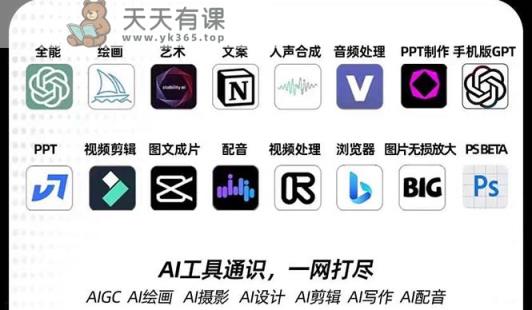 AIGC-全能型夏令营第3期：一次把握14大流行AI专用工具，A1专用工具通识类，一网打尽-天天有课网