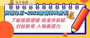 转现·为主-2023小视频实战演练课 掌握底层思维 选准并拆卸对比账户 角色感染力-天天有课网