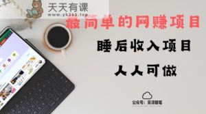 睡后收入项目,人人可做,只需上传文件,最简单的网赚项目,无任何难度-天天有课网