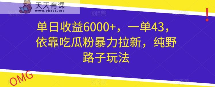 单日盈利6000 ，一单43，借助嗑瓜子粉暴力行为引流，纯歪门邪道游戏玩法-天天有课网