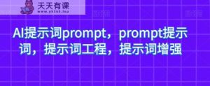 AI引导词prompt,prompt引导词,引导词工程项目,引导词提高-天天有课网
