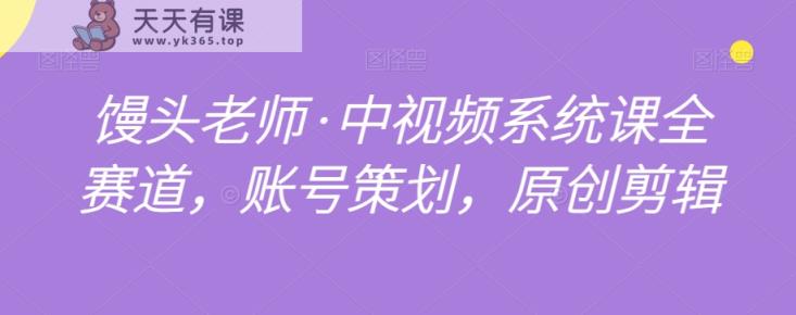 馒头老师·中视频系统课全赛道，账号策划，原创剪辑-天天有课网