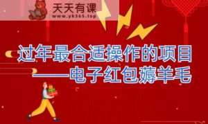 过年最适合操作的项目–电子红包薅羊毛,轻轻松松赚取差价-暖阳网-优质付费教程和创业项目大全-天天有课网