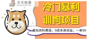冷门暴利的训狗项目,虚拟资料赛道,0成本高收益,一单99-暖阳网-优质付费教程和创业项目大全-天天有课网