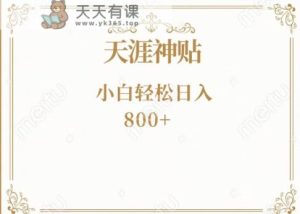 神级项目！天涯神贴再现江湖！小白轻松入手，三个月变现10w+-暖阳网-优质付费教程和创业项目大全-天天有课网