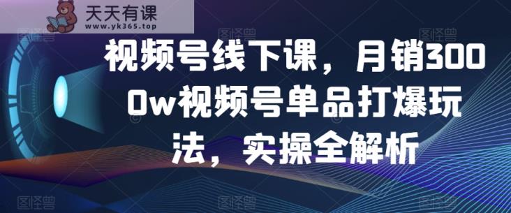 视频号线下课，月销3000w视频号单品打爆玩法，实操全解析-暖阳网-优质付费教程和创业项目大全-天天有课网