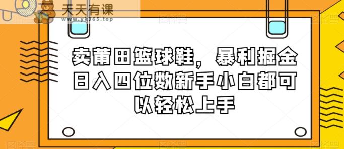 卖莆田篮球鞋，暴利掘金日入四位数新手小白都可以轻松上手【揭秘】-暖阳网-优质付费教程和创业项目大全-天天有课网