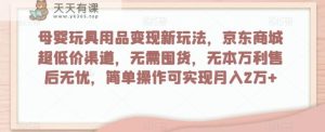 母婴玩具用品变现新玩法，京东商城超低价渠道，简单操作可实现月入2万+【揭秘】-暖阳网-优质付费教程和创业项目大全-天天有课网