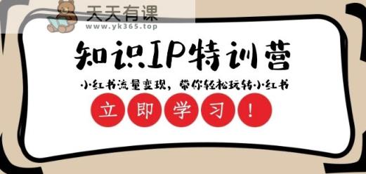 知识IP特训营 ：小红书-流量变现，带你轻松玩转小红书-暖阳网-优质付费教程和创业项目大全-天天有课网