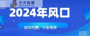 社交电商，无疑是2024年极大的出风口！怎样靠社交电商年收入百万！-暖阳网-优质付费教程和创业项目大全-天天有课网