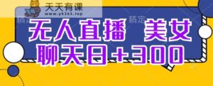无人直播，聊天交友日 300-暖阳网-优质付费教程和创业项目大全-天天有课网