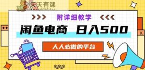 闲鱼平台电子商务，运单号日入500，小白可做，附详尽课堂教学-暖阳网-优质付费教程和创业项目大全-天天有课网