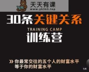 30条重要关联夏令营，你关联近期的5本人确定你的财富水准-暖阳网-优质付费教程和创业项目大全-天天有课网