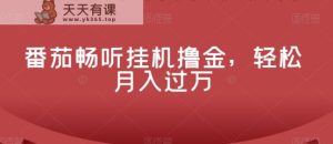 番茄畅听放置挂机撸金，轻轻松松月入了万-暖阳网-优质付费教程和创业项目大全-天天有课网