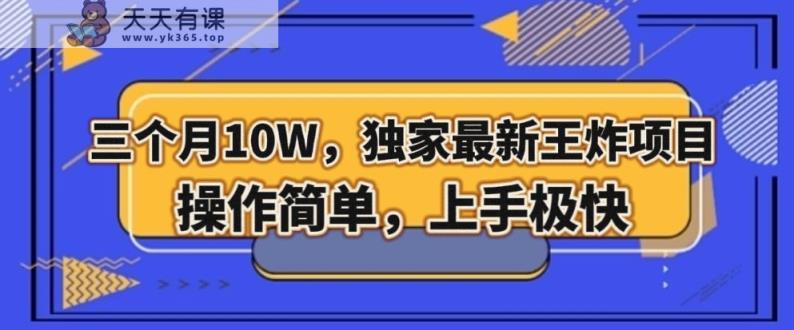 三个月10W，独家代理全新大小王新项目！使用方便，入门很快【揭密】-暖阳网-优质付费教程和创业项目大全-天天有课网