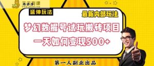 数据号回归玩法游戏试玩搬砖项目再创日入500+【揭秘】-暖阳网-优质付费教程和创业项目大全-天天有课网