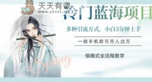 小众蓝海项目，使用方便，新手3min入门，多种多样推广方式，跟踪服务全过程课堂教学【揭密】-暖阳网-优质付费教程和创业项目大全-天天有课网