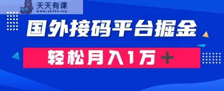 通过国外接码平台掘金：成本1.3，利润10＋，轻松月入1万＋【揭秘】-暖阳网-优质付费教程和创业项目大全-天天有课网