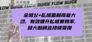 示范区公 公域赢利商业服务大课,全面提升公域回购率,变大盈利且持续转现-暖阳网-优质付费教程和创业项目大全-天天有课网