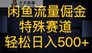 闲鱼流量倔金,独特跑道,轻轻松松日入500-暖阳网-优质付费教程和创业项目大全-天天有课网