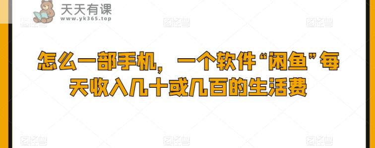 怎么一部手机，一个软件“闲鱼”每天收入几十或几百的生活费-暖阳网-优质付费教程和创业项目大全-天天有课网