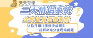 全新升级三天恋人系统软件-独家首发附加详尽搭建教程-新手也可以快速上手构建【详尽实例教程 源代码】-暖阳网-优质付费教程和创业项目大全-天天有课网