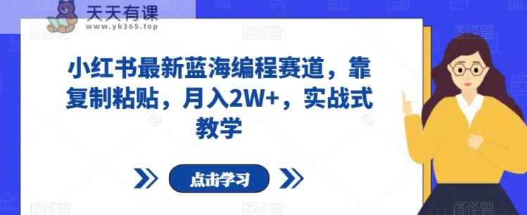 小红书的全新瀚海程序编写跑道，靠拷贝，月入2W ，实战演练教学模式【揭密】-暖阳网-优质付费教程和创业项目大全-天天有课网