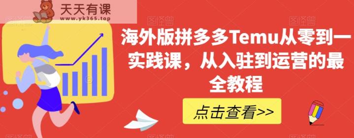 国际版拼多多平台Temu从零到一实践课程，从进驻到运营的最齐实例教程-暖阳网-优质付费教程和创业项目大全-天天有课网