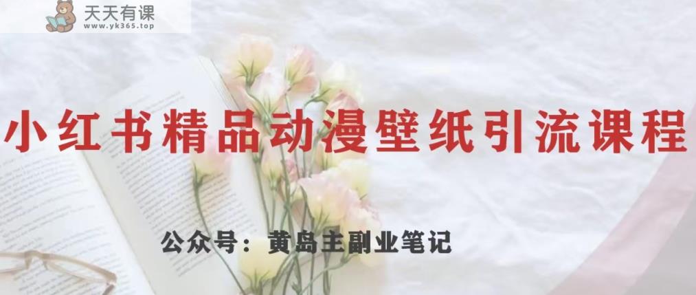 黄岛主·小红书的精典动漫高清壁纸引流变现新项目，一条龙转现游戏玩法共享-暖阳网-优质付费教程和创业项目大全-天天有课网