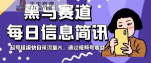 黑里斯本道每日信息内容简报,养号快速充电自带光环大,根据微信视频号盈利【揭密】-天天有课网