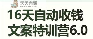16天全自动收款创意文案夏令营6.0,懂得儿每日全自动咯咯收款-天天有课网