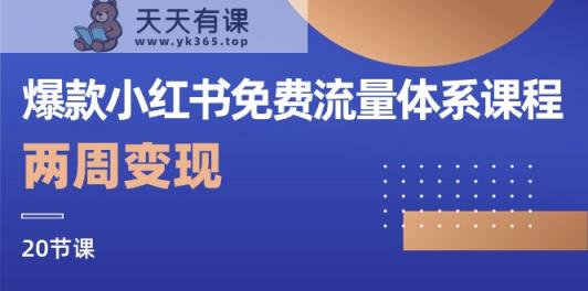 爆品小红书的流量管理体系课程内容，两个星期转现-天天有课网