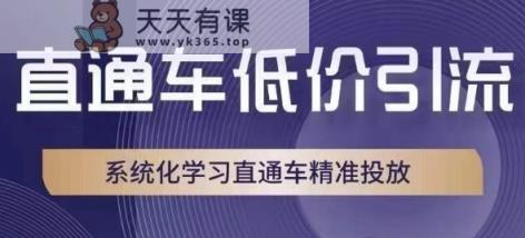 淘宝直通车低价引流课，系统性学习淘宝直通车精准推送-天天有课网